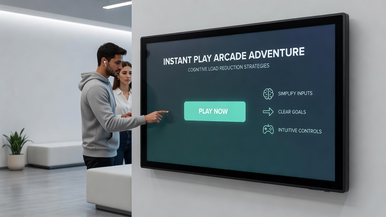 Strategy hybrid game screen demonstrating clean controls and contextual information display during instant browser play