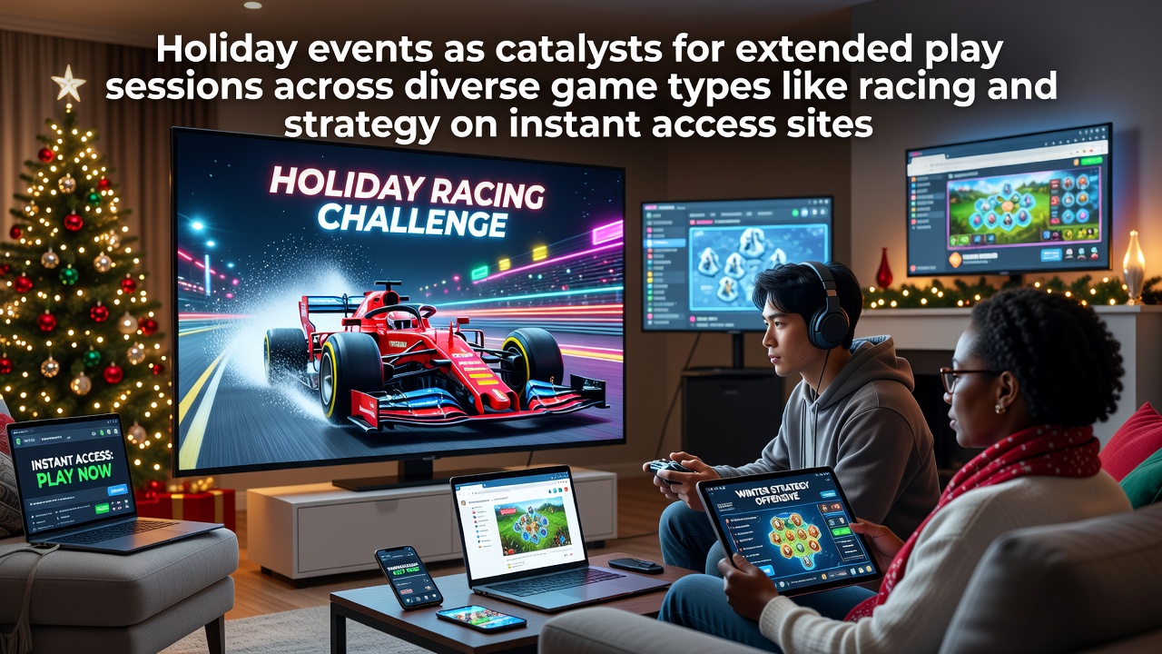 Players engaging with browser-based racing and strategy games during holiday periods on instant access sites