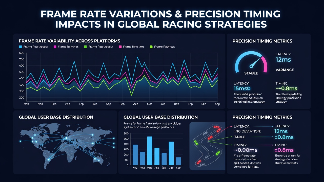 Graph showing frame rate fluctuations across different web browsers during racing strategy gameplay sessions