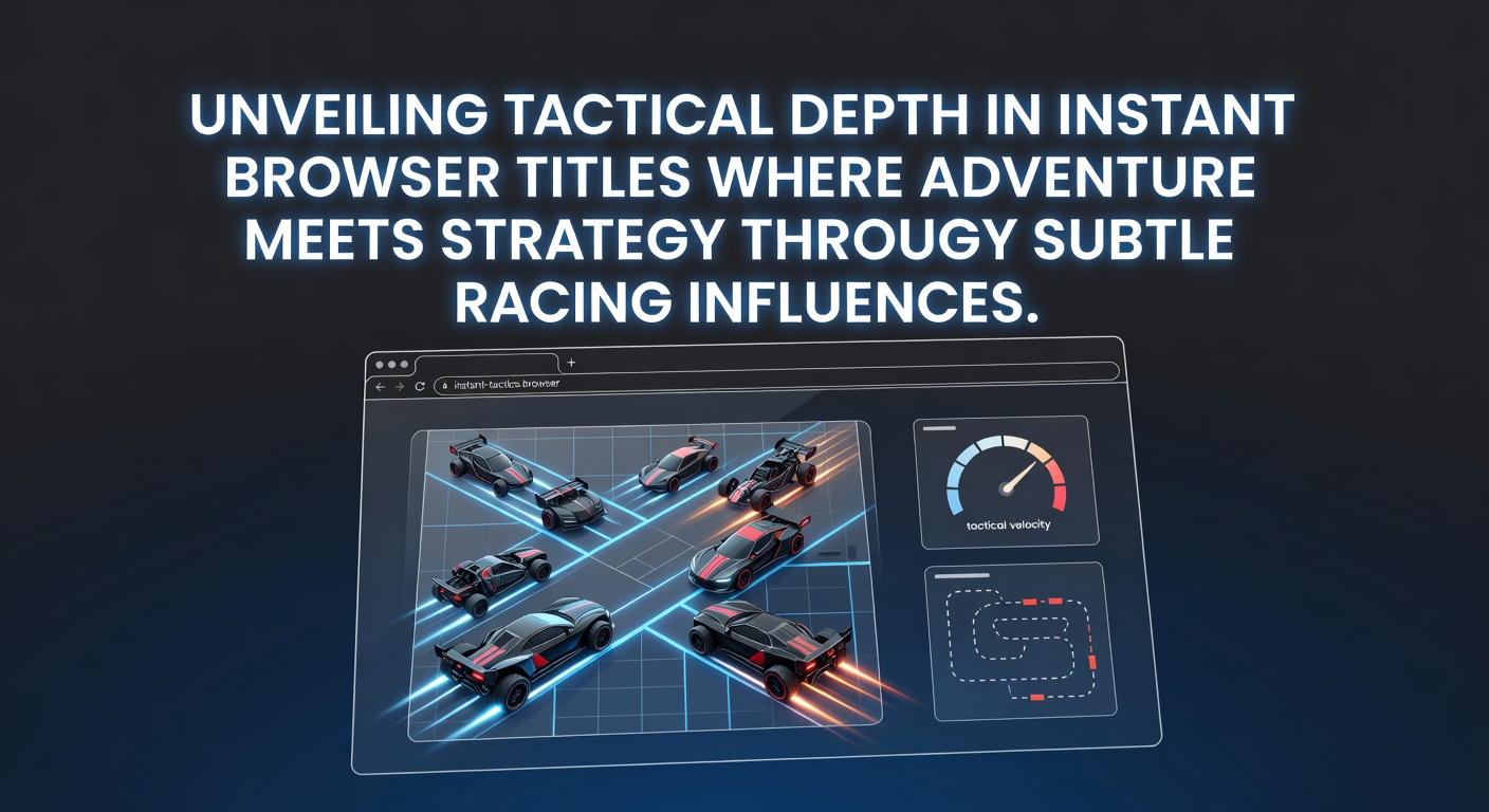 Browser game interface showing adventure map with strategic route choices and subtle racing checkpoints in an instant play title