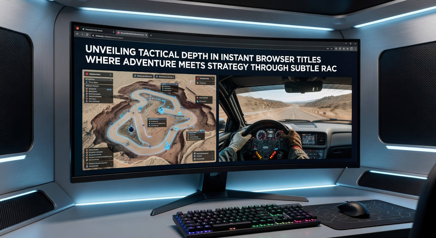 Strategic overview screen in a browser adventure game highlighting route optimization and racing-inspired timing mechanics